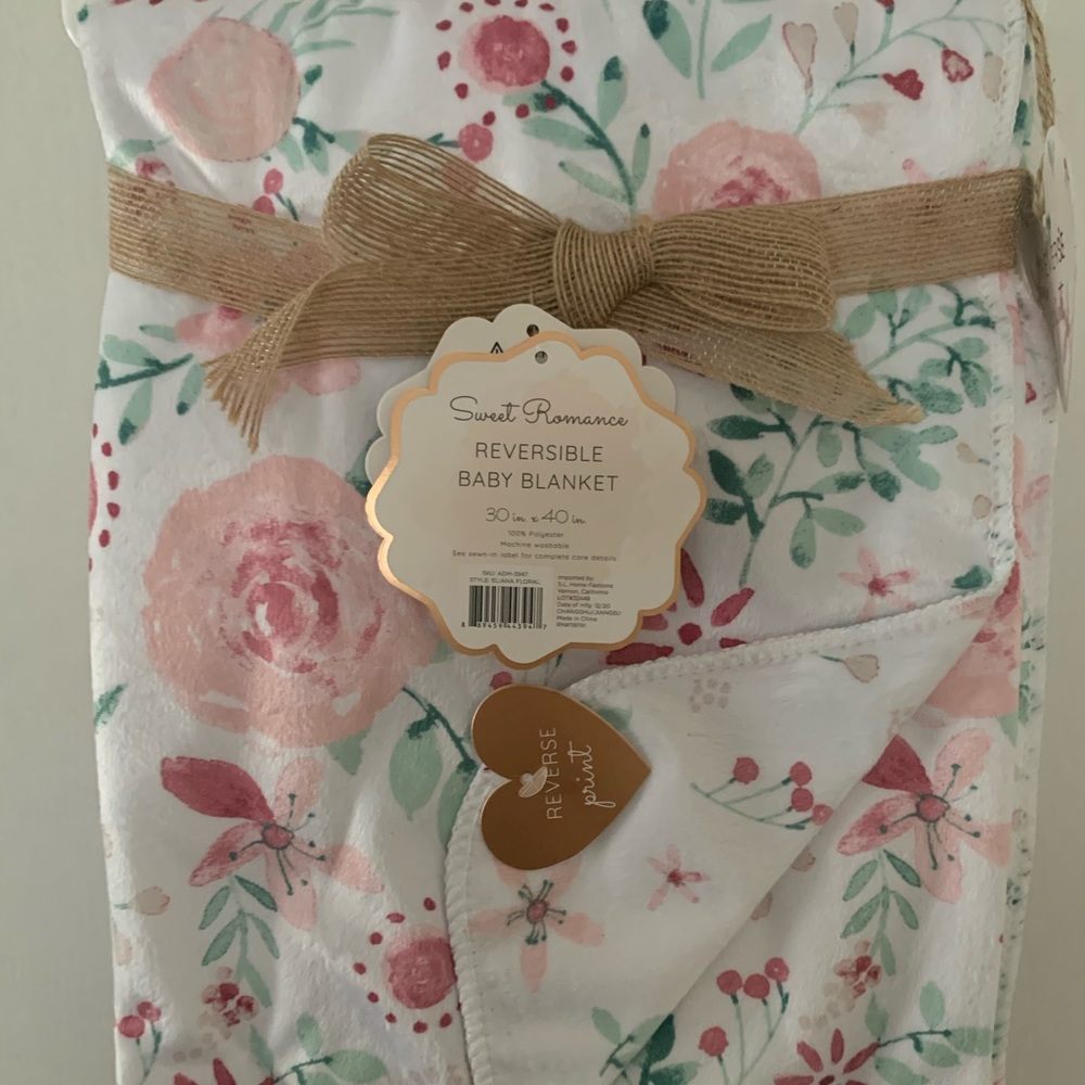 Sweet Romance Reversible Baby Blanket